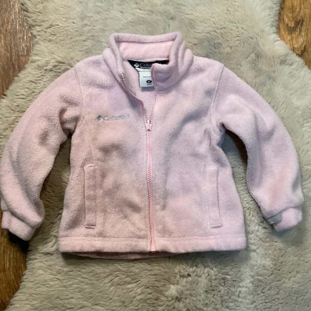 Columbia‎ Interchange Fleece Full Zip Jacket Liner Size 3T Pink Girls
